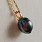 18k gold pendant genuine Mangareva tahitian south sea pearl 9.8x11.4mm