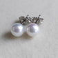Silver earrings studs genuine freshwater pearls 6-6.5mm