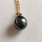 18k gold pendant genuine Mangareva tahitian south sea pearl 9.8x11.4mm