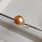 10.9mm Genuine golden south sea pearl 18k gold solitaire ring