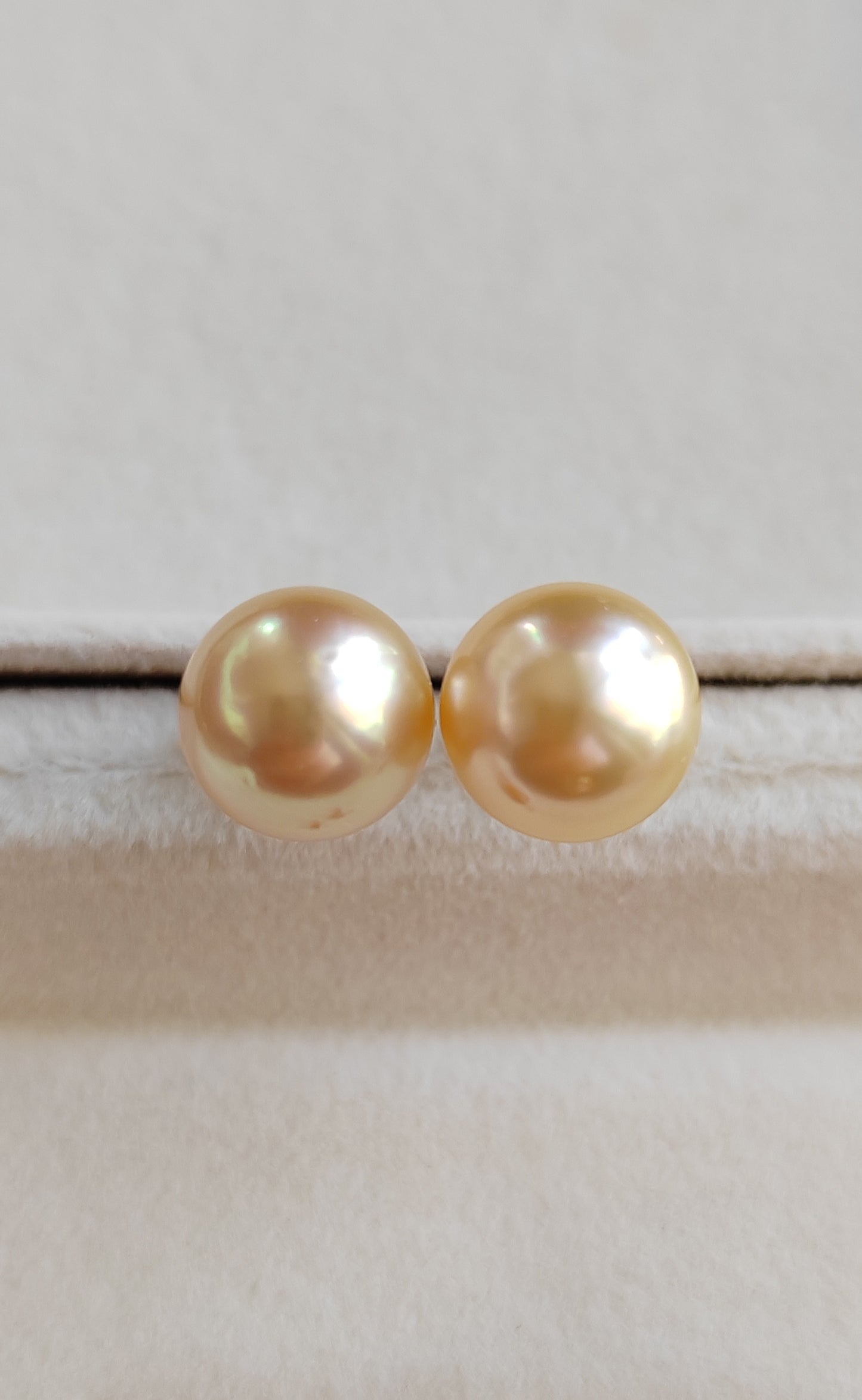 9.2mm Genuine golden south sea pearls Essential earrings studs