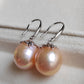 12.5mm Genuine freshwater pearls dangle earrings