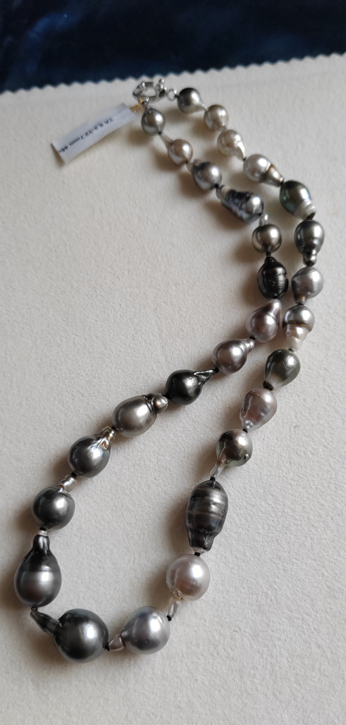 8.3-12.7mm Genuine tahitian south sea pearl baroque necklace