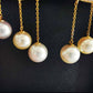 'Wings' earrings 18k gold diamond genuine Japanese akoya pearls 6.1-7.5mm