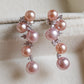 3.8-4.8mm Genuine freshwater pearls multicolour earrings