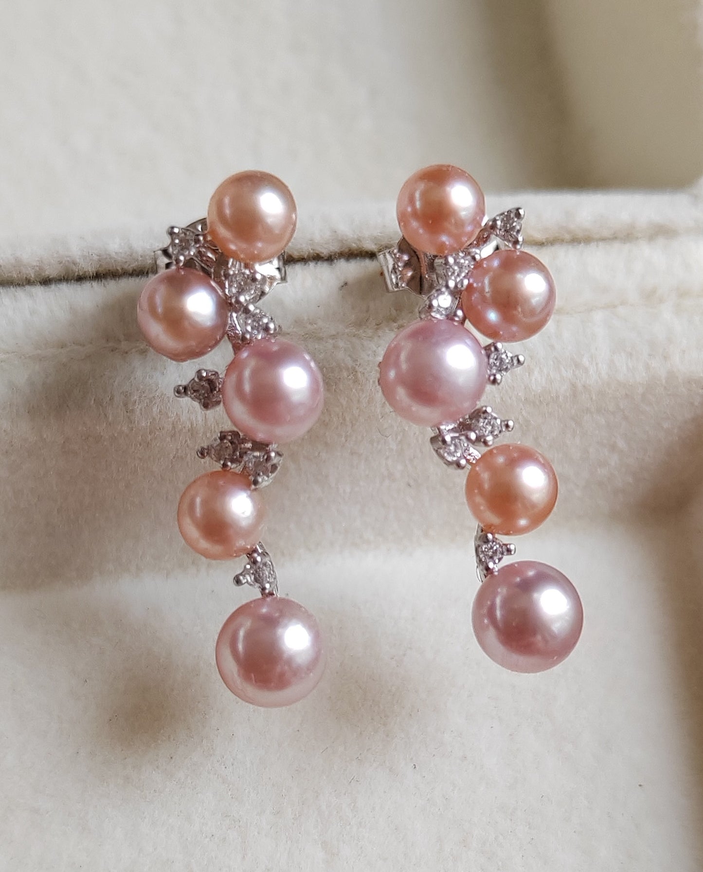 3.8-4.8mm Genuine freshwater pearls multicolour earrings