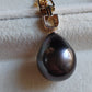 12.6x16mm Genuine tahitian Mangareva pearl 14ct gold pendant