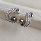 'Wild' earrings genuine Keshi tahitian south sea pearls
