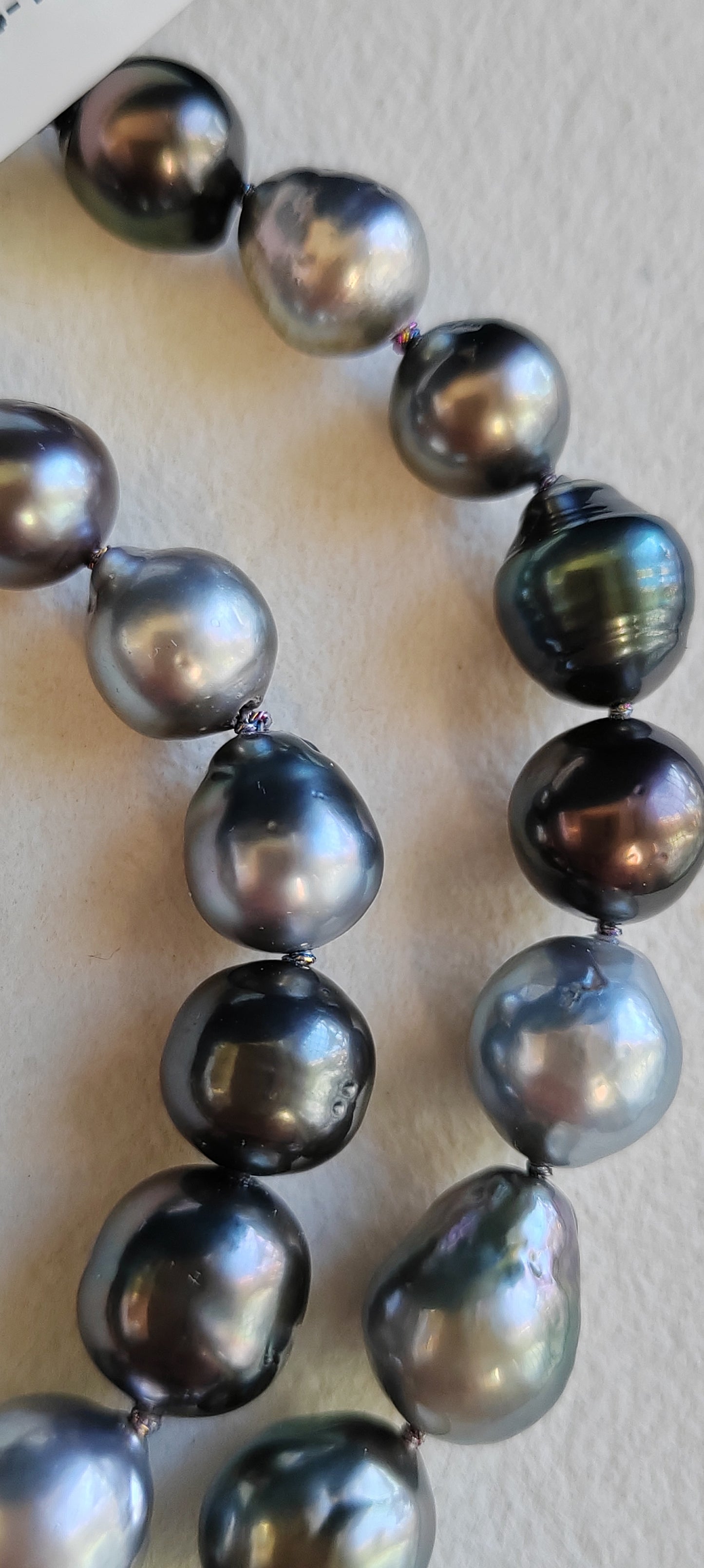 9.3-12mm Genuine Tahitian south sea pearls Baroque necklace