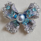 'Blue Butterfly' genuine tahitian sea pearl 10.6mm stunning brooch