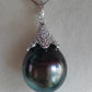 13.3mm Genuine tahitian south sea pearl pendant with chain necklace