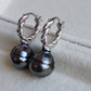 10.5mm Genuine tahitian south sea pearls simple hoops earrings
