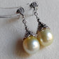 10.7mm Genuine south sea pearls elegant earrings silver