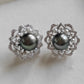 'Dahlia' Two-way earrings genuine tahitian south sea and akoya pearls