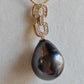12.6x16mm Genuine tahitian Mangareva pearl 14ct gold pendant