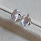 'Wild' earrings studs genuine white south sea Keshi pearls