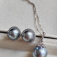 Classic Jewellry set Genuine tahitian sea pearls 10.3-13.1mm