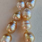 8.2-11.7mm Genuine golden south sea pearls classic baroque necklace