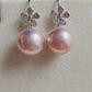 11.4mm Genuine freshwater pearls 'Flowers' earrings