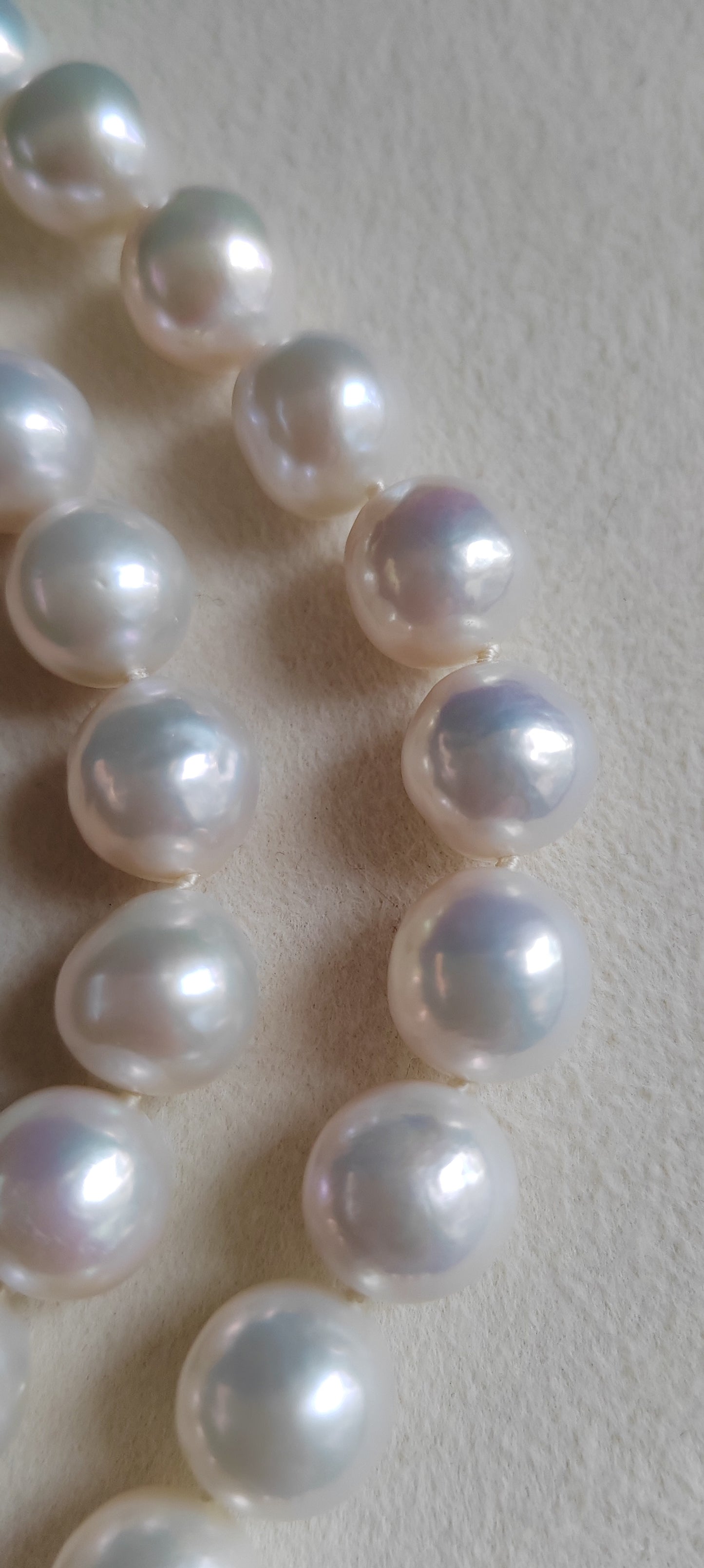 10-11.7mm Genuine freshwater pearls classic necklace silver