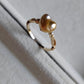 'A golden heart' 14k gold ring genuine golden south sea Keshi pearl 'Wild' 2.6ct