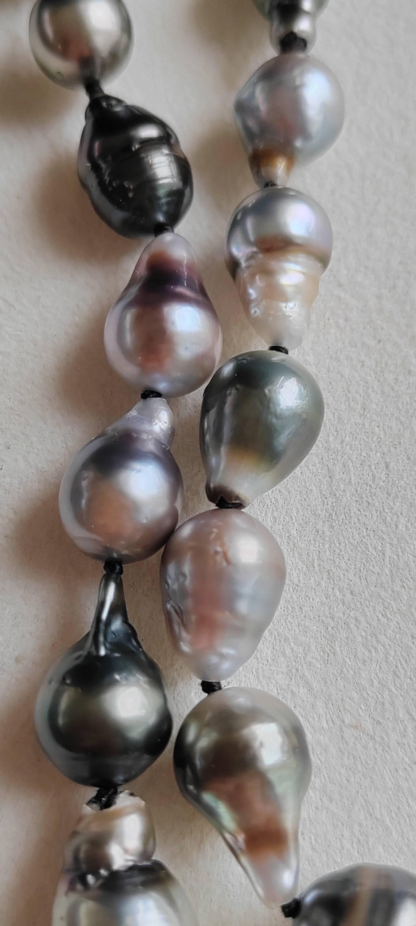 8.3-12.7mm Genuine tahitian south sea pearl baroque necklace