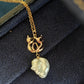 'Wild' Genuine Australian south sea Keshi 'Love cat' 10k necklace