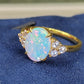 'Water Lily' 1.31ct Natural Solid Australian Crystal opal 9k gold ring