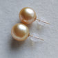 14k gold essential earrings genuine golden south sea pearls 10.5mm