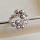 'Silver Meteor' ring genuine Japanese akoya pearls 3.6-4.1mm