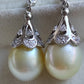 10.7mm Genuine south sea pearls elegant earrings silver