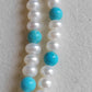 4.3-4.5mm Natural Turquoise freshwater pearls Necklace