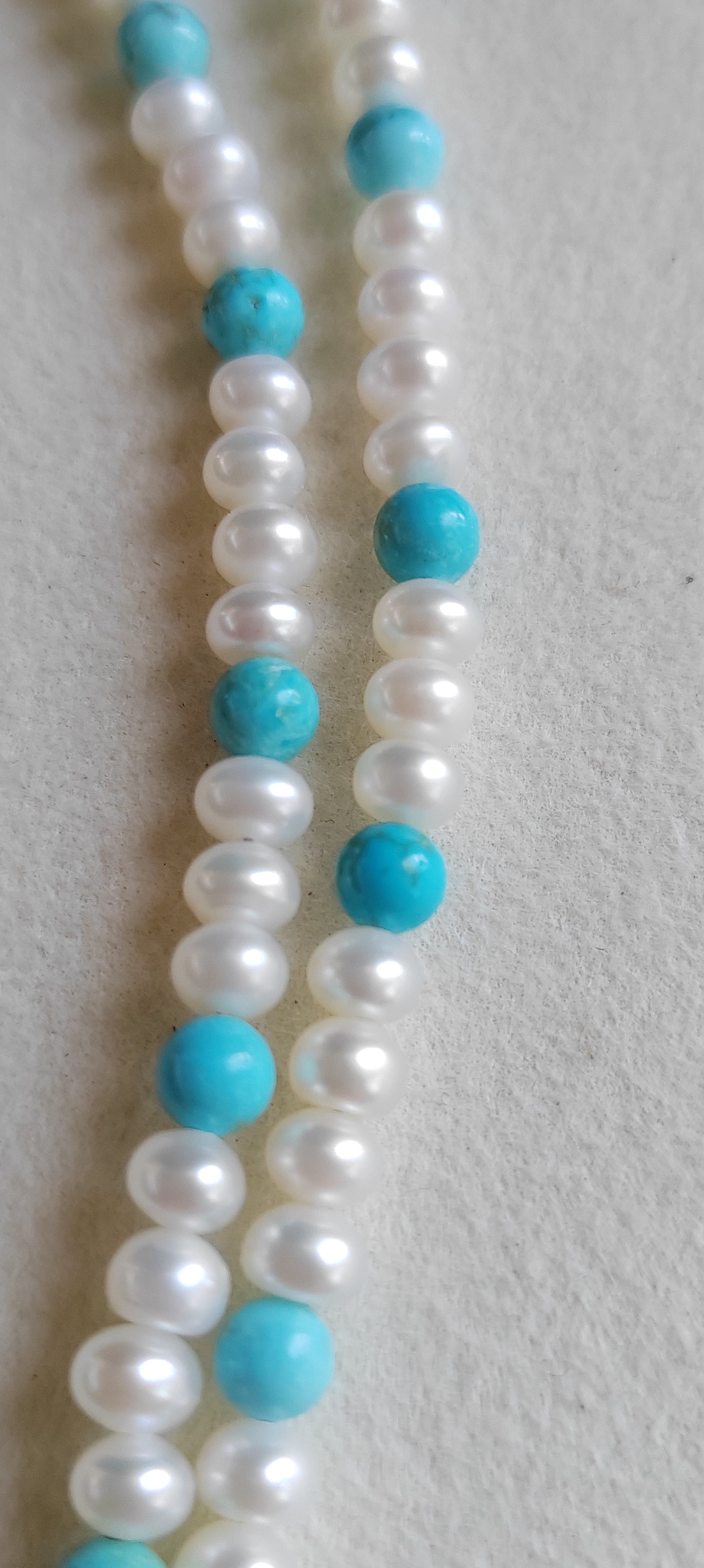 4.3-4.5mm Natural Turquoise freshwater pearls Necklace