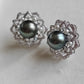 'Dahlia' Two-way earrings genuine tahitian south sea and akoya pearls