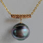 18k gold rainbow drop pendant genuine tahitian south sea pearl 12.8mm