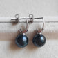 9.9mm Genuine tahitian south sea pearls round classic earrings sterling silver