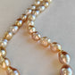 8.2-11.7mm Genuine golden south sea pearls classic baroque necklace