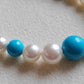 14k gold necklace Natural Sleeping Beauty Turquoise and Genuine Japanese akoya pearls