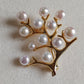 'Happy Tree' brooch genuine freshwater pearls