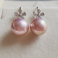 11.4mm Genuine freshwater pearls 'Flowers' earrings