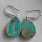 13x18mm Natural Morenci Turquoise French style earrings silver