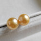8.8mm Genuine golden south sea pearls Essential earrings studs