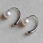 6-6.5mm Genuine Akoya pearls earrings silver