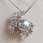 'Moon flowers' necklace genuine tahitian south sea pearl 9.4mm