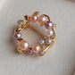 3.5-7.6mm Genuine freshwater pearls multicolour flower brooch
