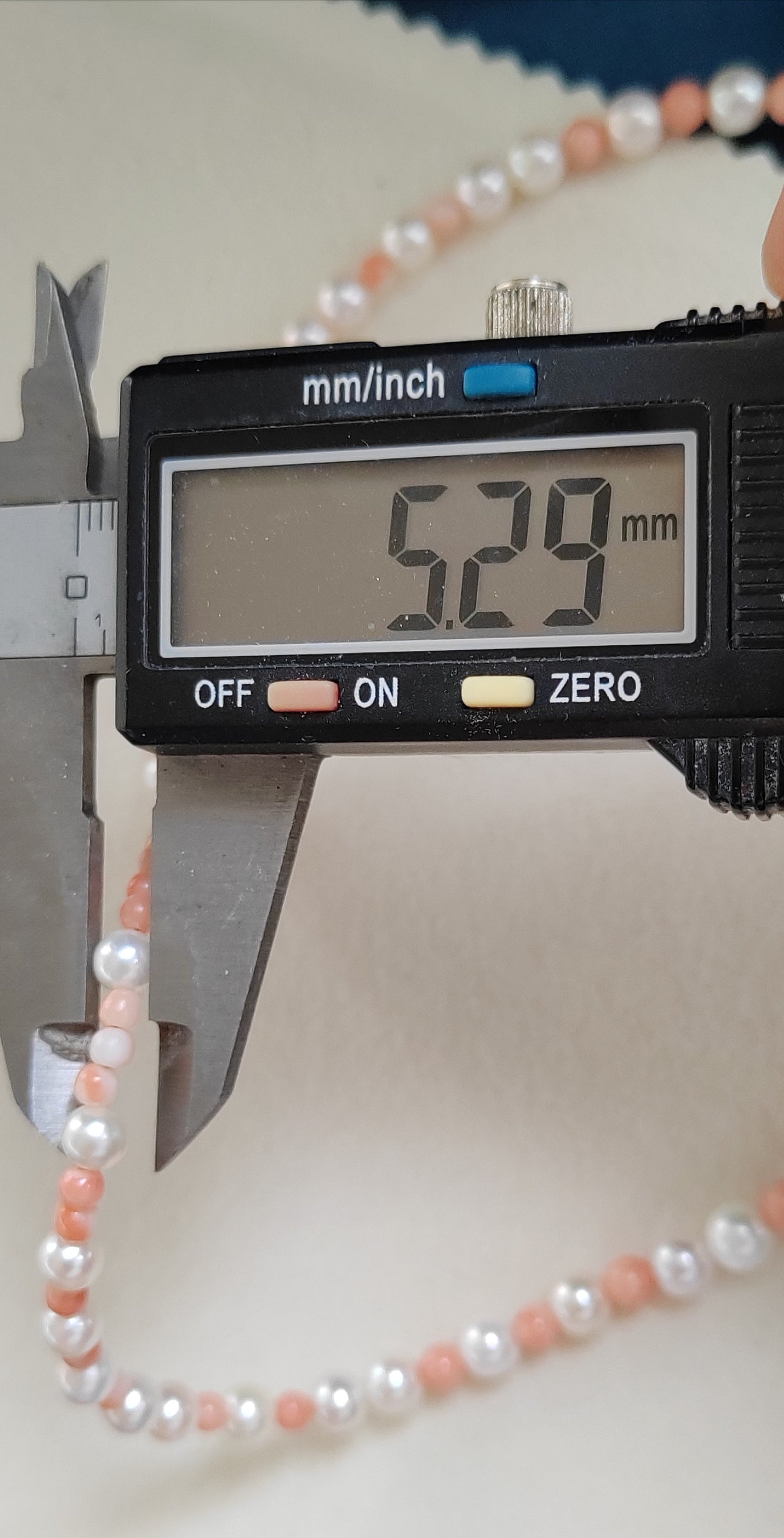 Genuine Japanese akoya pearls and coral necklace 3.3-7.7mm