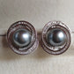 9.7mm Genuine tahitian south sea pearls classic spiral earrings