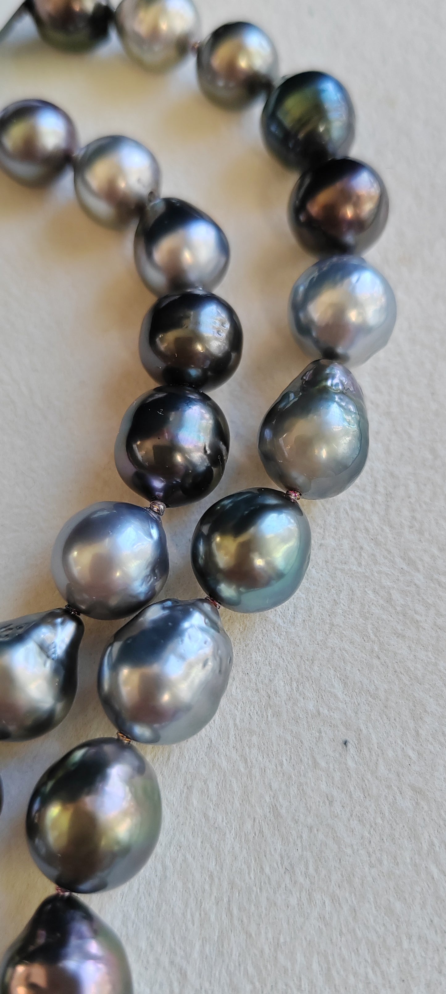 9.3-12mm Genuine Tahitian south sea pearls Baroque necklace