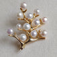 'Happy Tree' brooch genuine freshwater pearls
