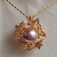 11.8mm Genuine freshwater pearl flower Blossom brooch necklace